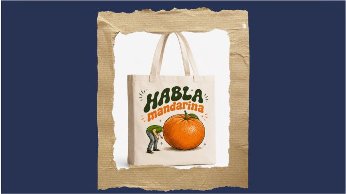 Fotografía de la tote bag Habla mandarina